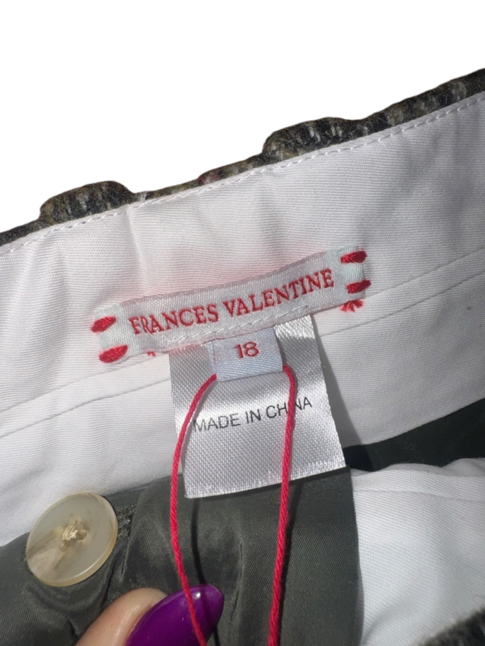 NWT women’s PLUS SIZE FRANCES VALENTINE Newbury plaid wool pants size 18 - Picture 8 of 12